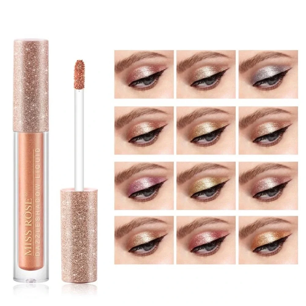 MISS ROSE Dazzleshadow Liquid Eyeshadow #10 Metallic Coral Shimmer NEW IN BOX